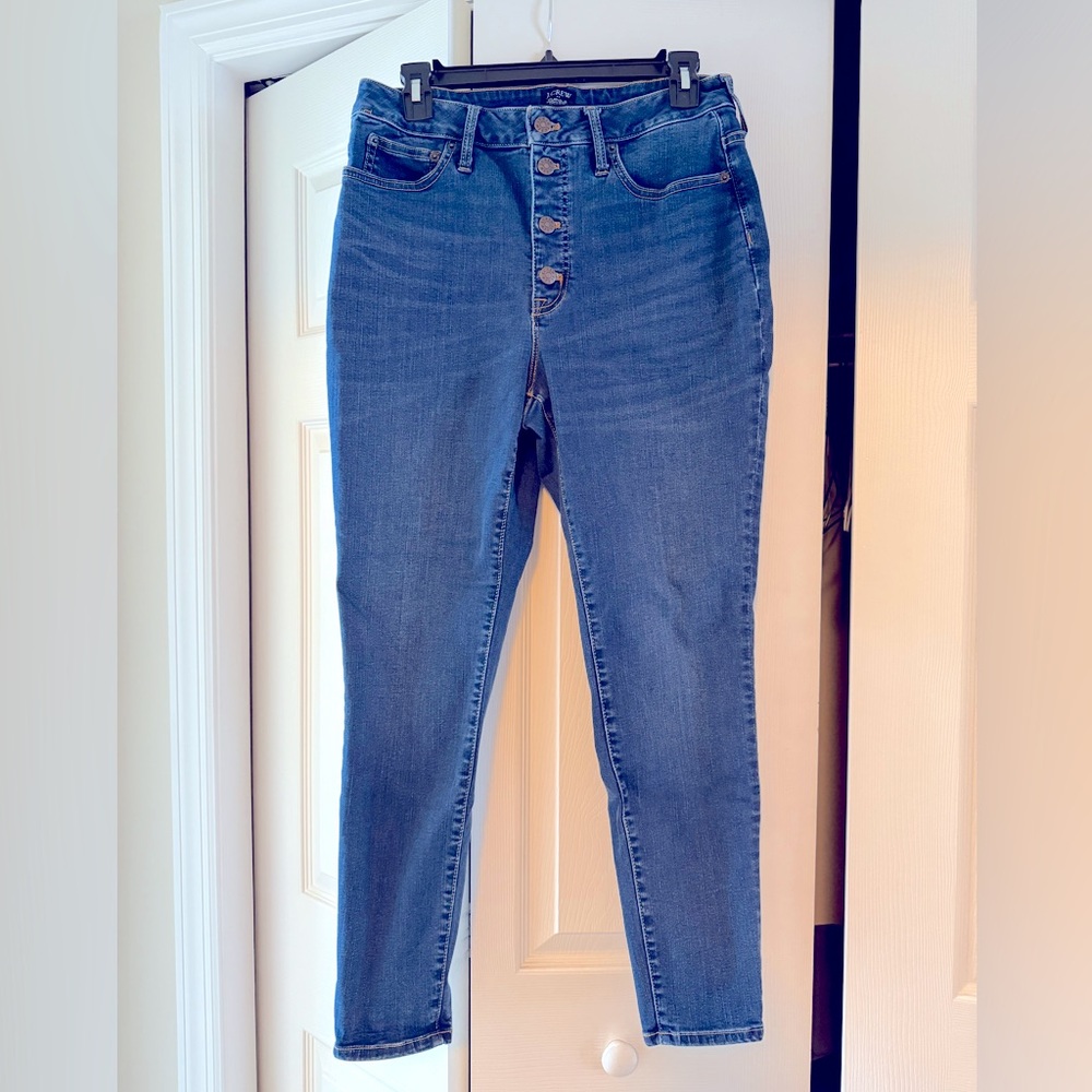 J. Crew Women’s High-Waisted Button-Fly Skinny Jeans, size 10
